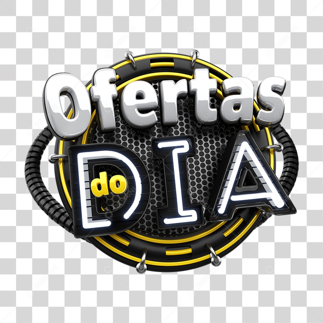 Selo 3D Ofertas do Dia PNG Transparente