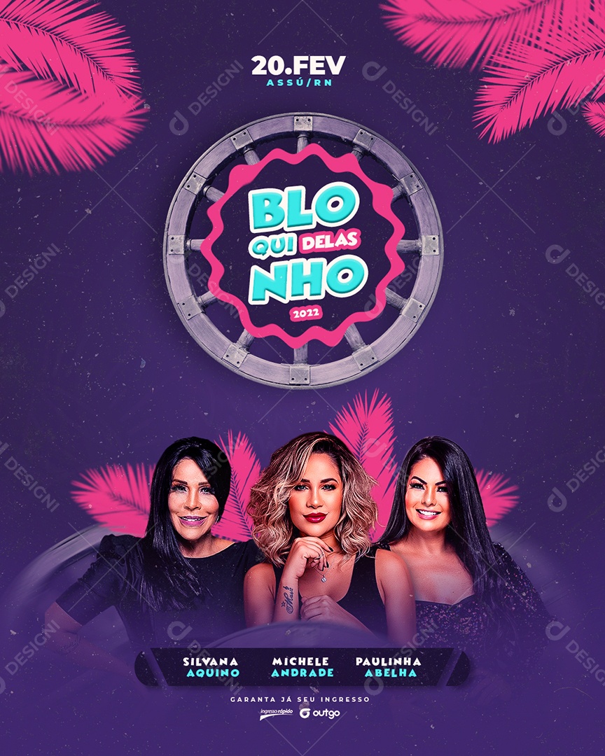 Flyer Show Bloquinho Delas Social Media PSD Editável