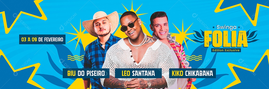 Capa Show Folia Swinga Social Media PSD Editável
