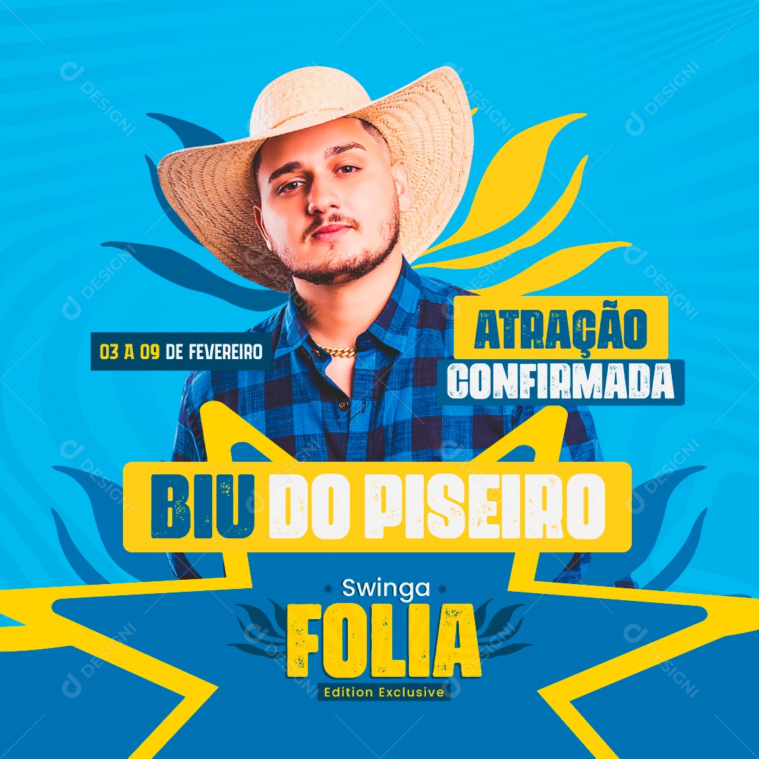 Feed Show Folia Swinga Confirmados Social Media PSD Editável