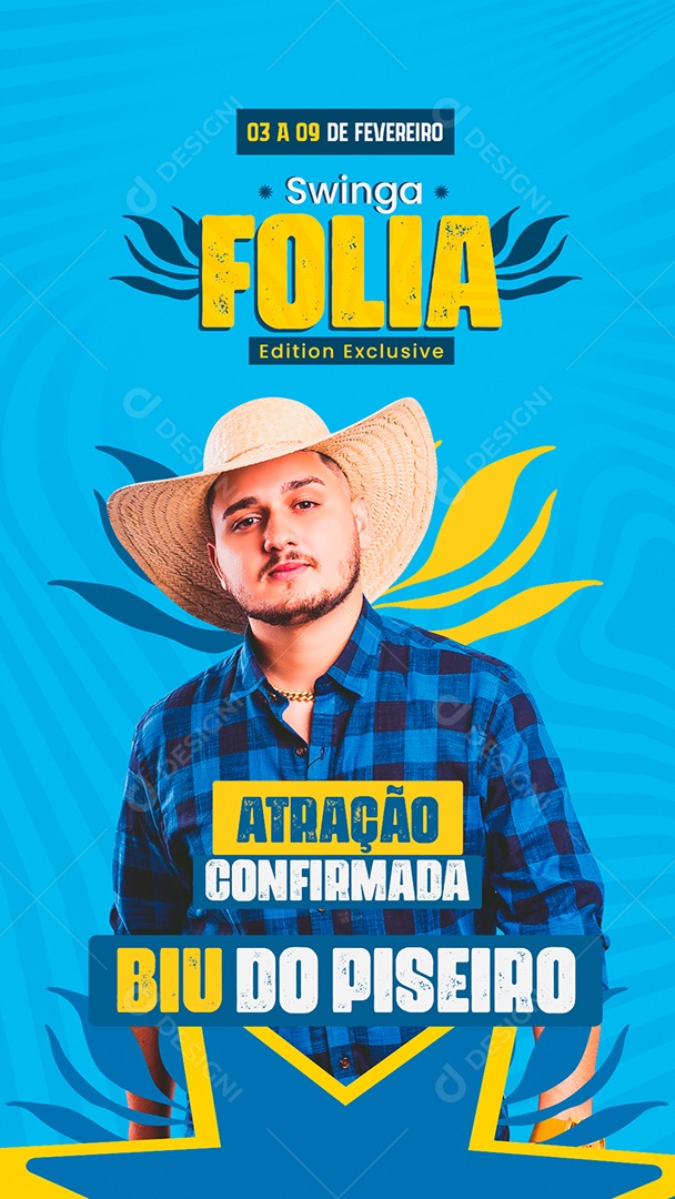 Story Show Folia Swinga Confirmados Social Media PSD Editável