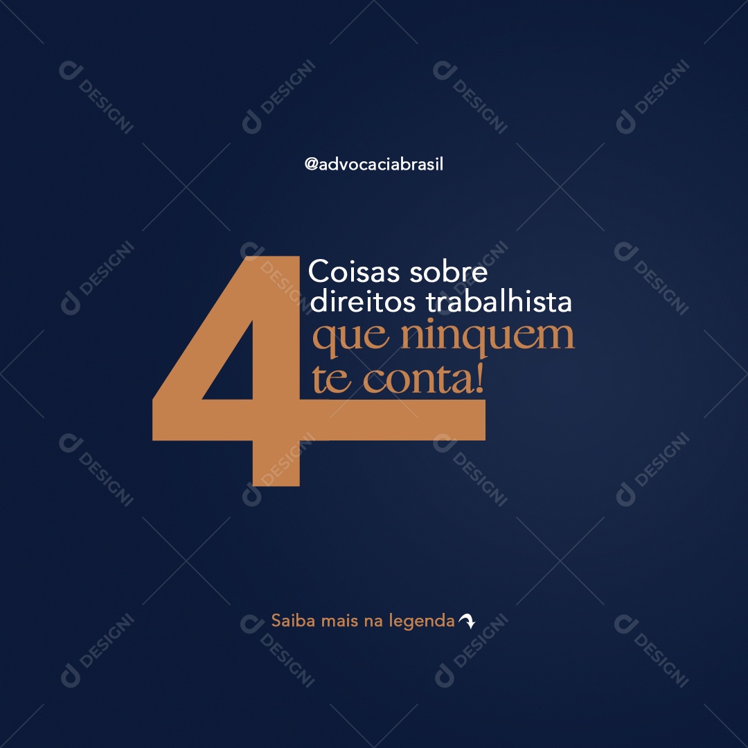 Feed Advocacia Quatro Coisas Que Ninguém Te Conta Social Media PSD Editável