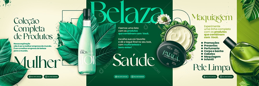 Carrosel Cosméticos Natura Ekos Social Media PSD Editável
