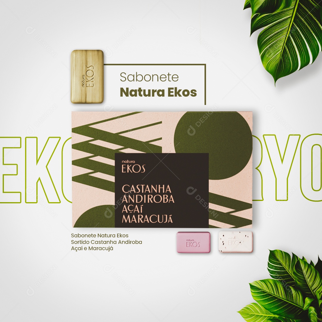 Feed Cosméticos Natura Ekos Sabonete Social Media PSD Editável