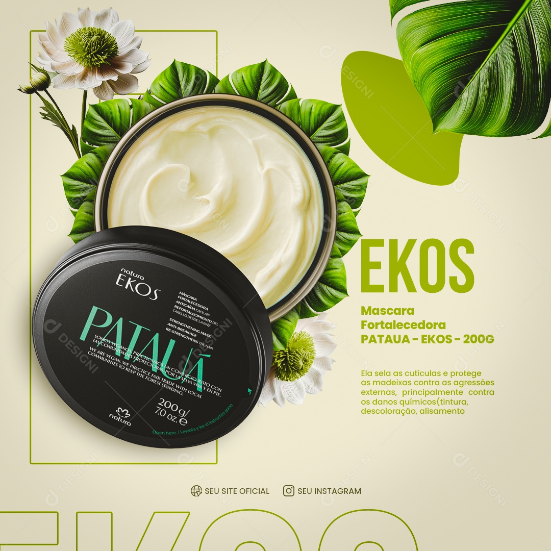 Feed Cosméticos Natura Ekos Social Media PSD Editável