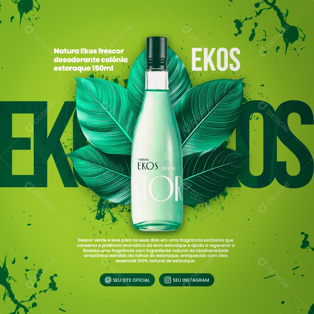 Feed Cosméticos Natura Ekos Social Media PSD Editável