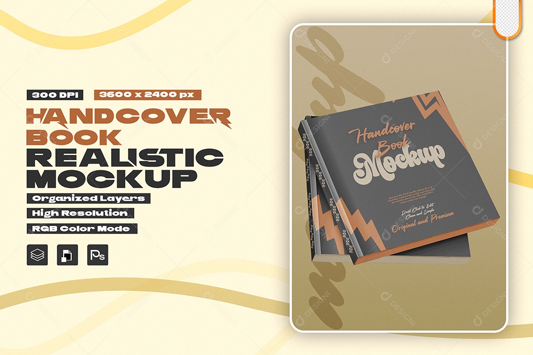 Livro de Capa Dura PSD Editável