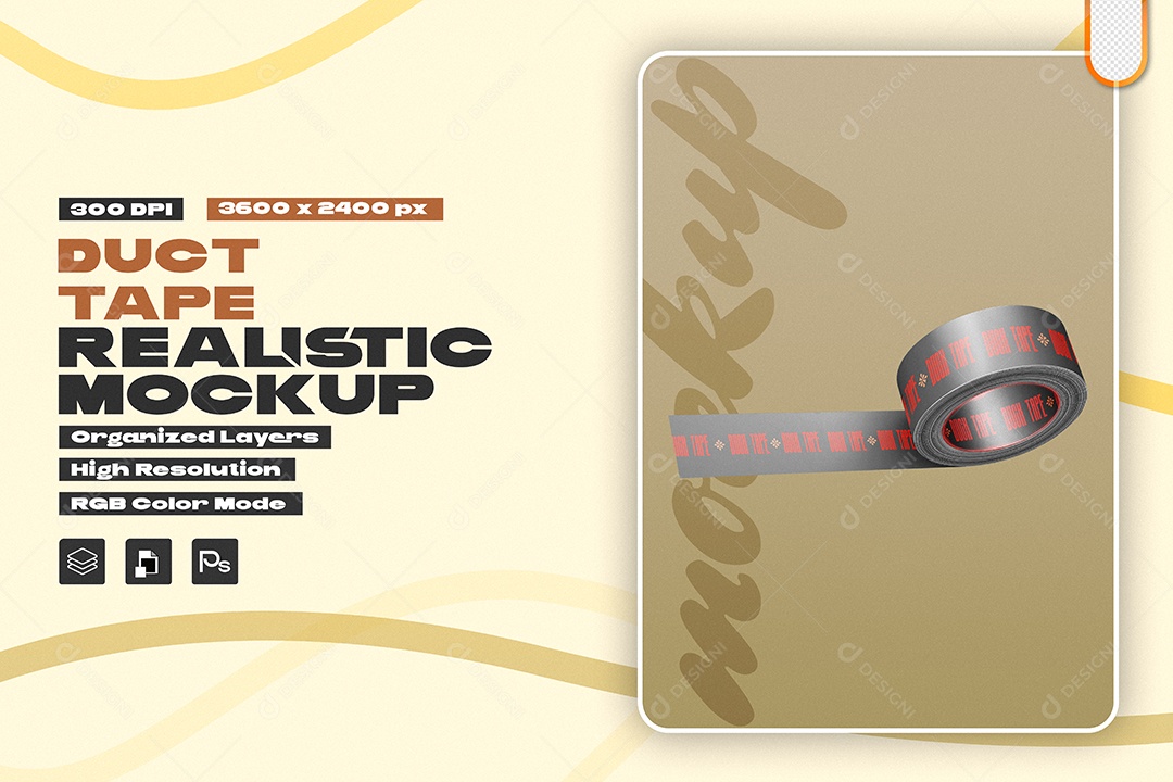 Mockup Fita Adesiva PSD Editável