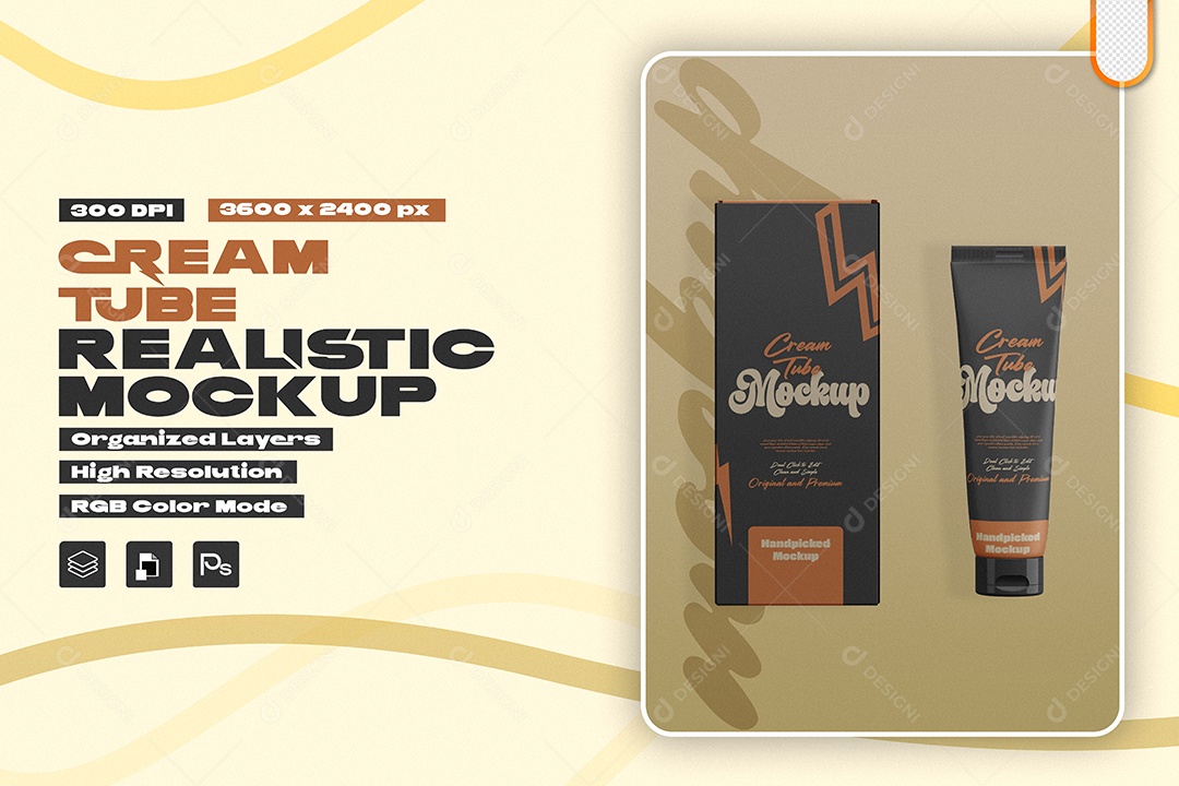 Mockup Tubo de Creme PSD Editável