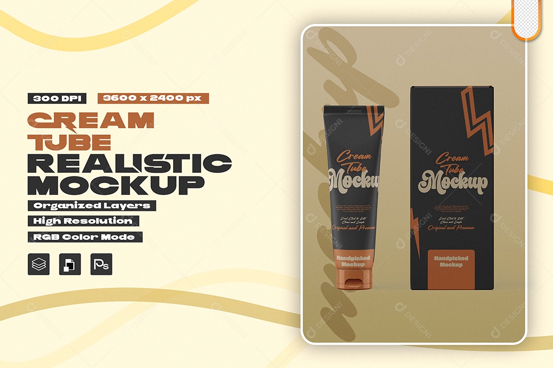 Mockup Tubo de Creme PSD Editável