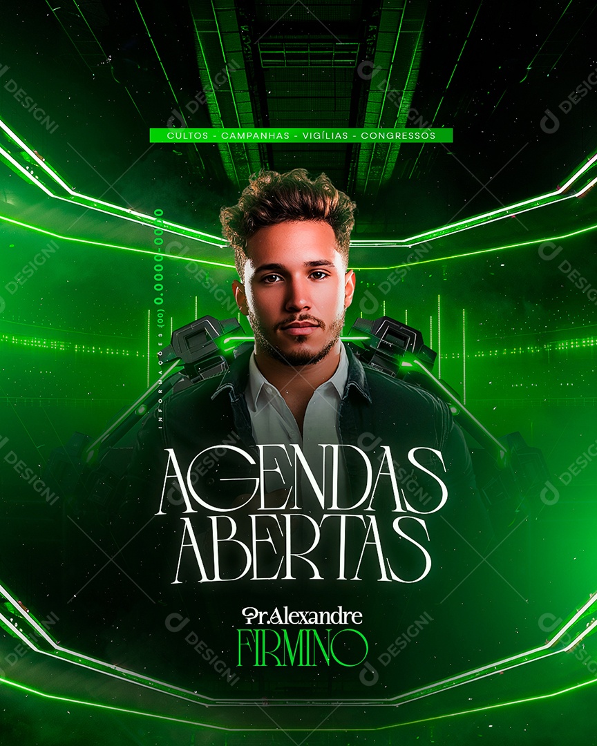 Flyer Gospel Pr Alexandre Firmino Social Media PSD Editável