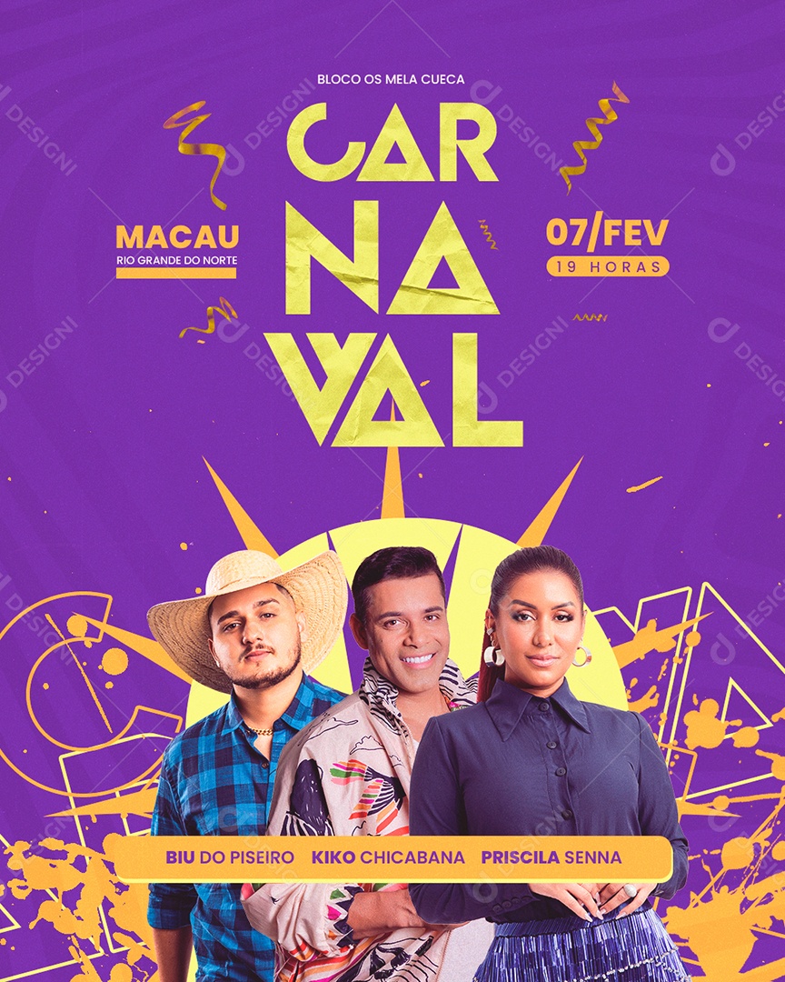 Flyer Social Media PSD Carnival Agenda Editable