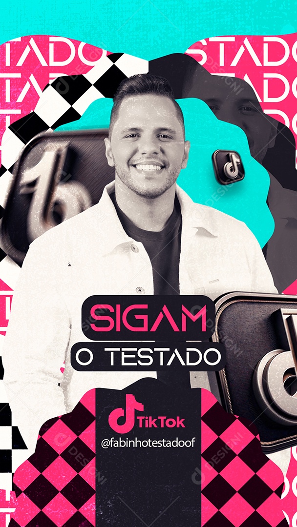 Story Tik Tok Sigam Fabinho Testado Social Media PSD Editável