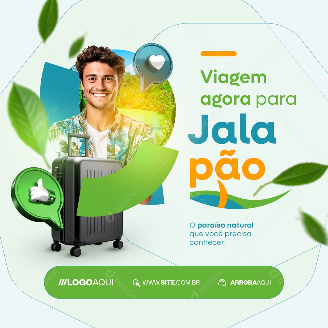 Agência de Viagens Viagem Agora para Jalapão Social Media PSD Editável
