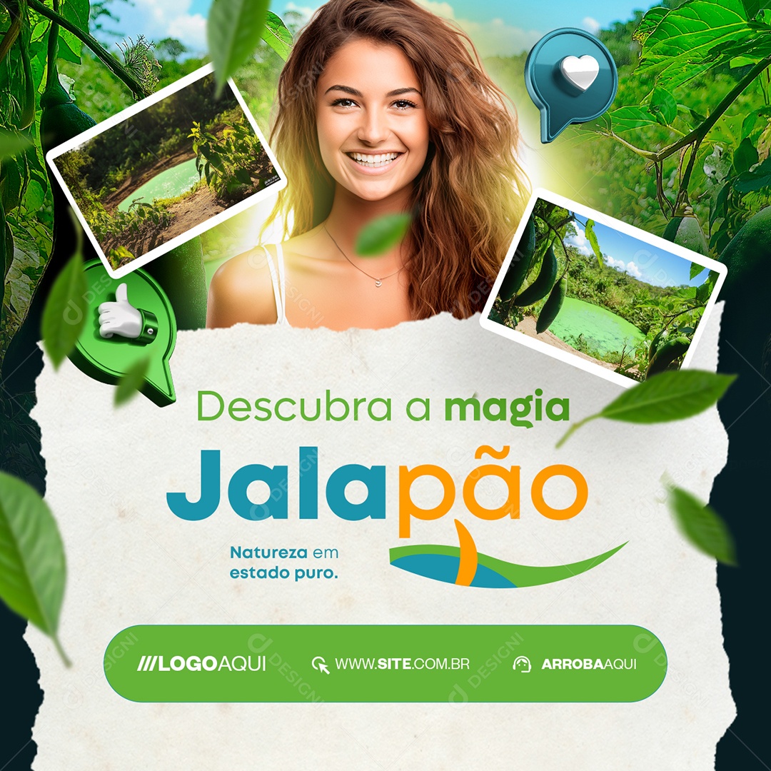 Agência de Viagens Jalapão Natureza em Estado Puro Social Media PSD Editável