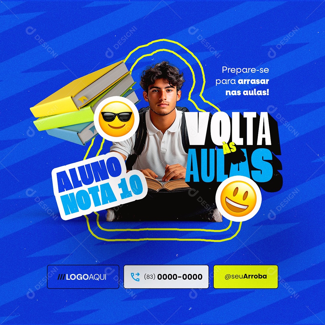 Volta às Aulas Prepare-Se para Arrasar nas Aulas Social Media PSD Editável