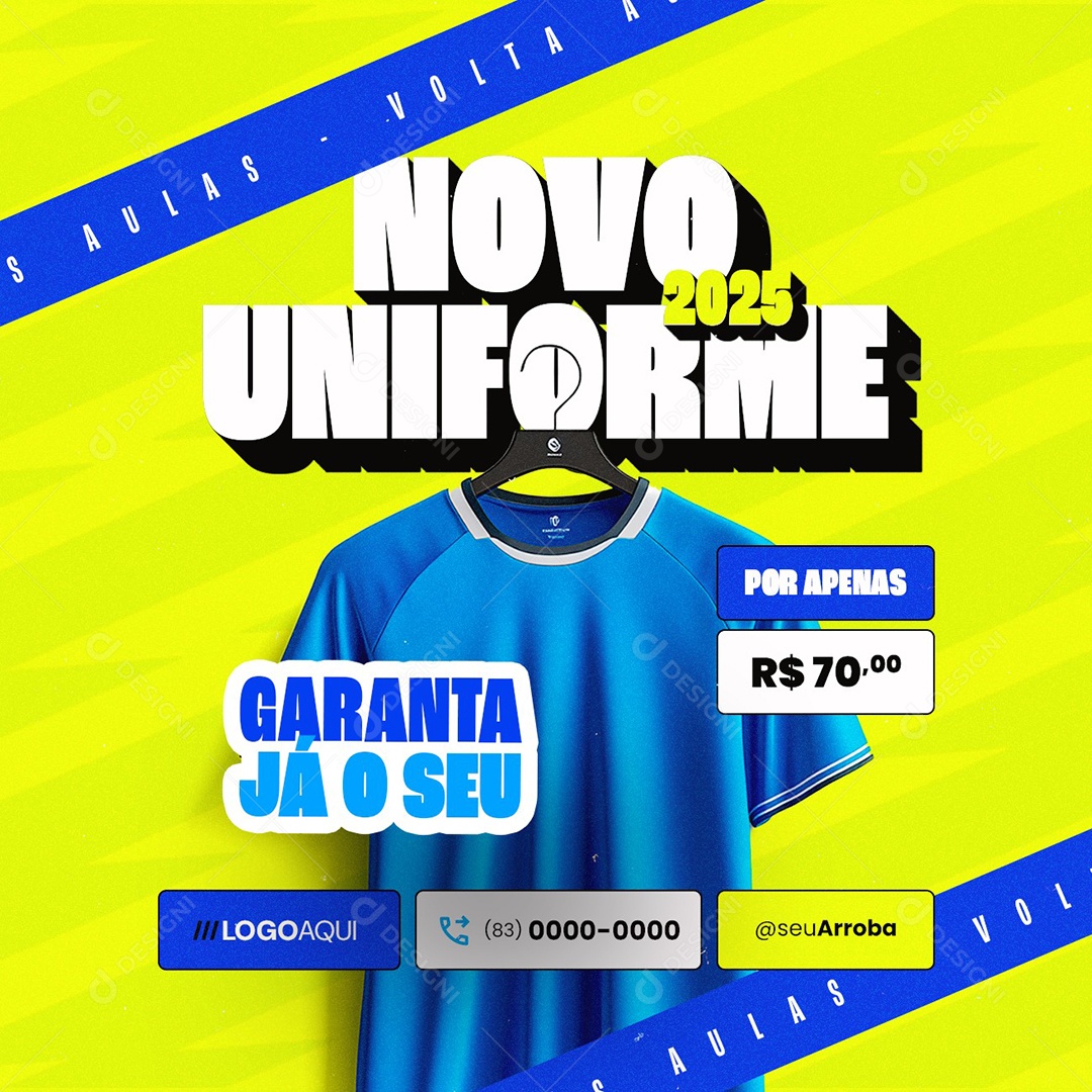 Volta às Aulas Novo Uniforme 2025 Garanta Já o Seu Social Media PSD Editável