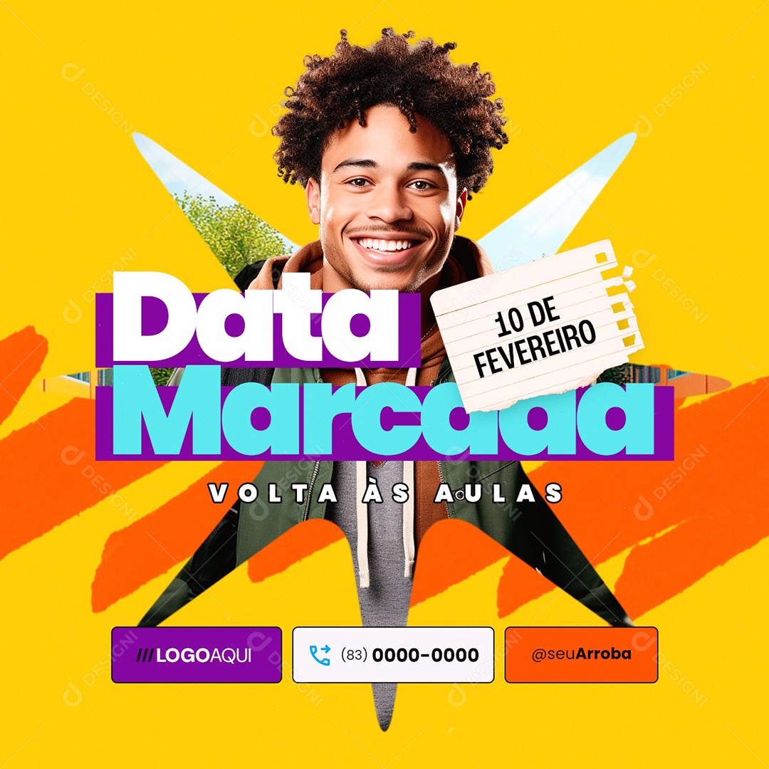Volta às Aulas Data Maracada Social Media PSD Editável