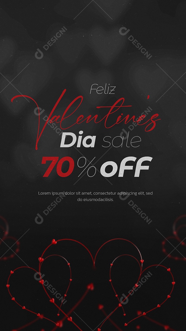 Story Feliz Valentines Dia 14 De Fevereiro Oferta Social Media PSD Editável