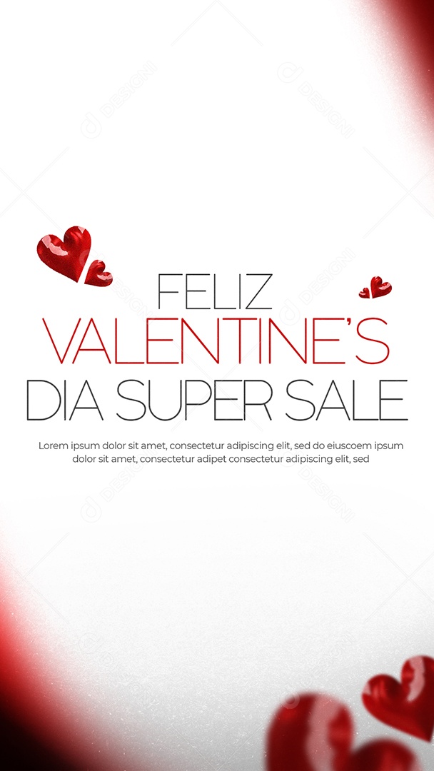 Story Feliz Valentines Dia 14 De Fevereiro Oferta Social Media PSD Editável