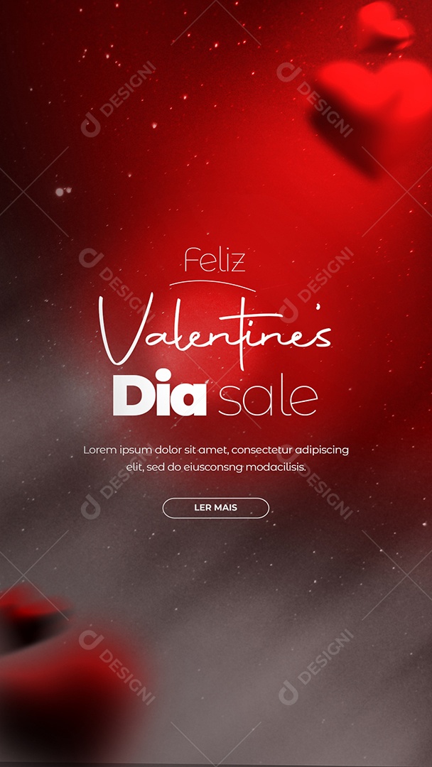 Story Feliz Valentines Dia 14 De Fevereiro Oferta Social Media PSD Editável