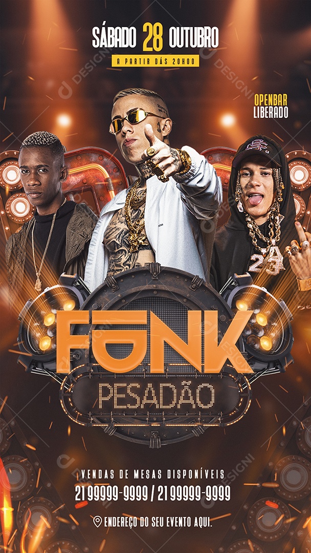 Story Flyer Funk Pesadão Social  Media PSD Editável