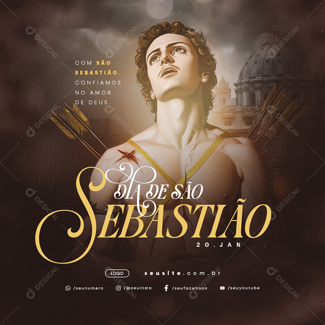 Dia de São Sebastião 20 de Janeiro Social Media PSD Editável