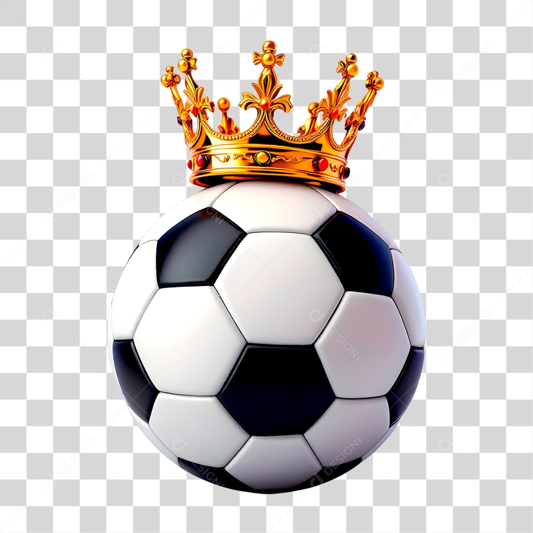 Bola de Futebol com Coroa PNG Transparente