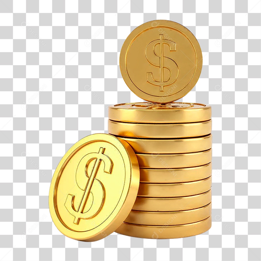 Pilha de Moedas PNG Transparente