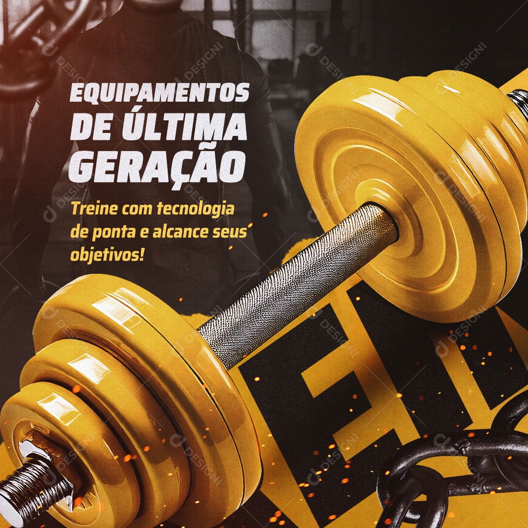 Feed Academia Equipamento de Ultima Geração Social Media PSD Editável