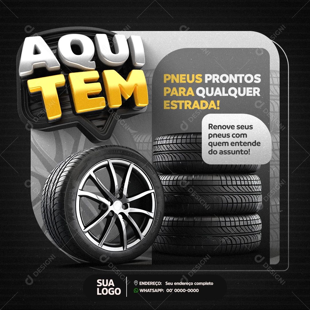 Feed Oficina Mecânica Aqui Tem Pneus Para Qualquer Estrada Social Media PSD Editável