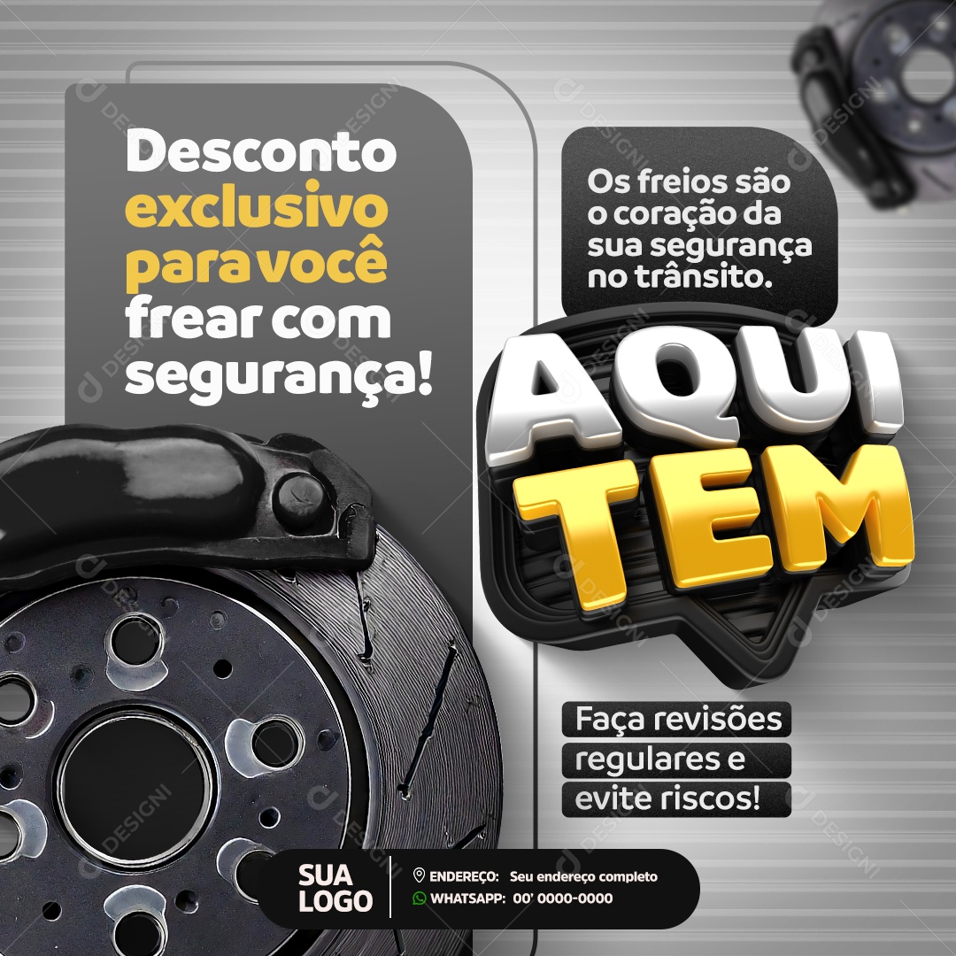 Feed Oficina Mecânica Aqui Tem Desconto Exclusivo Social Media PSD Editável