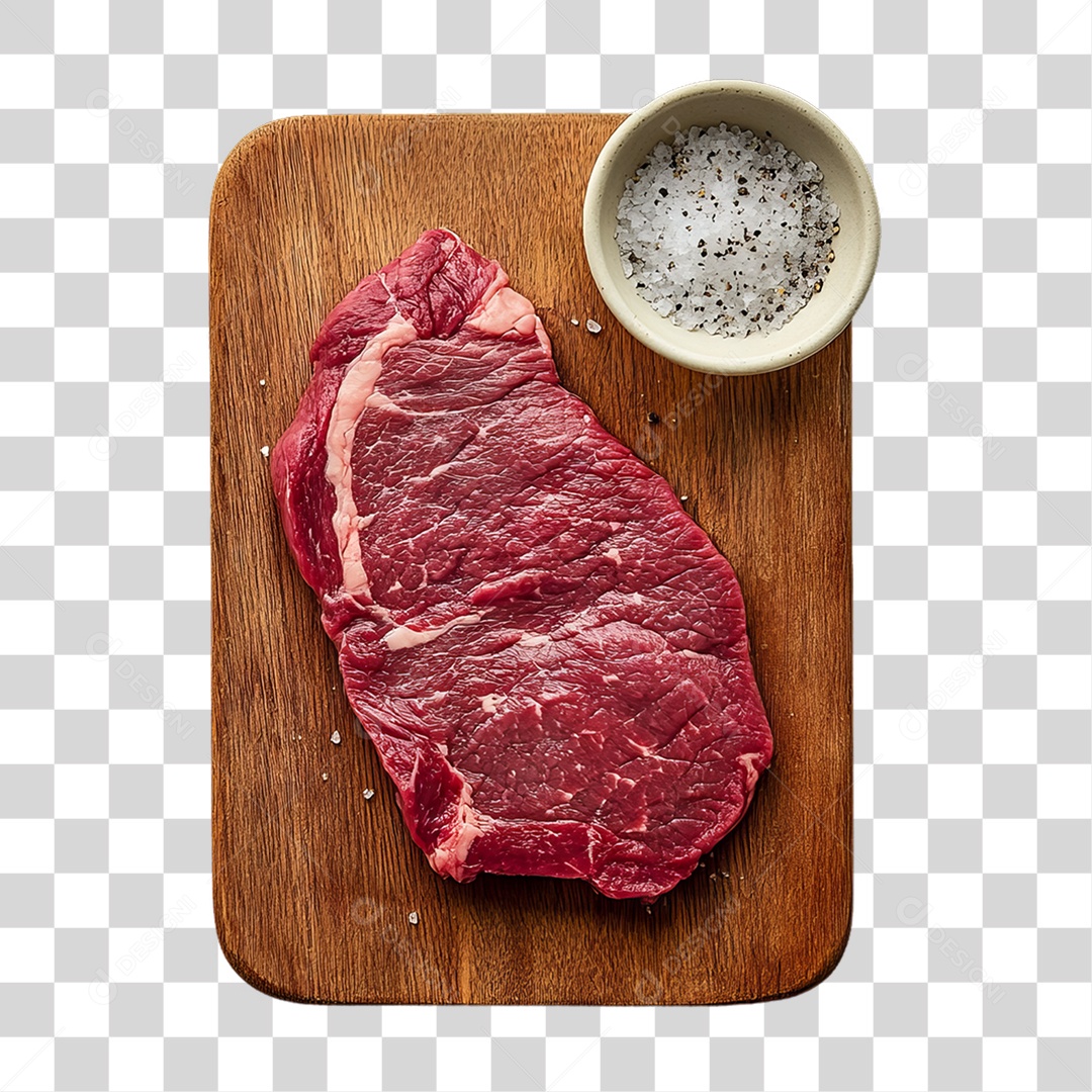 Cortes de Carne em Tábua de Madeira PNG Transparente