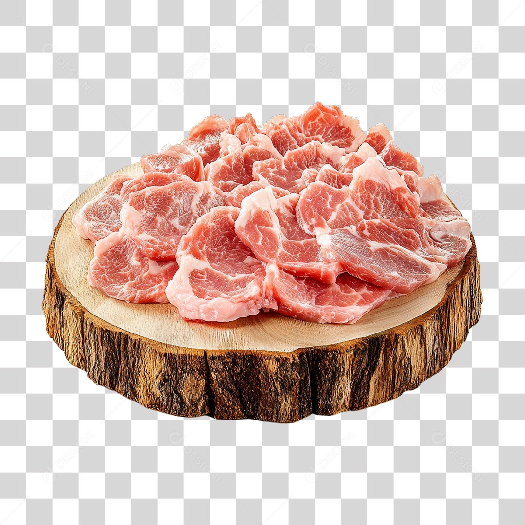 Cortes de Carne em Tábua de Madeira PNG Transparente