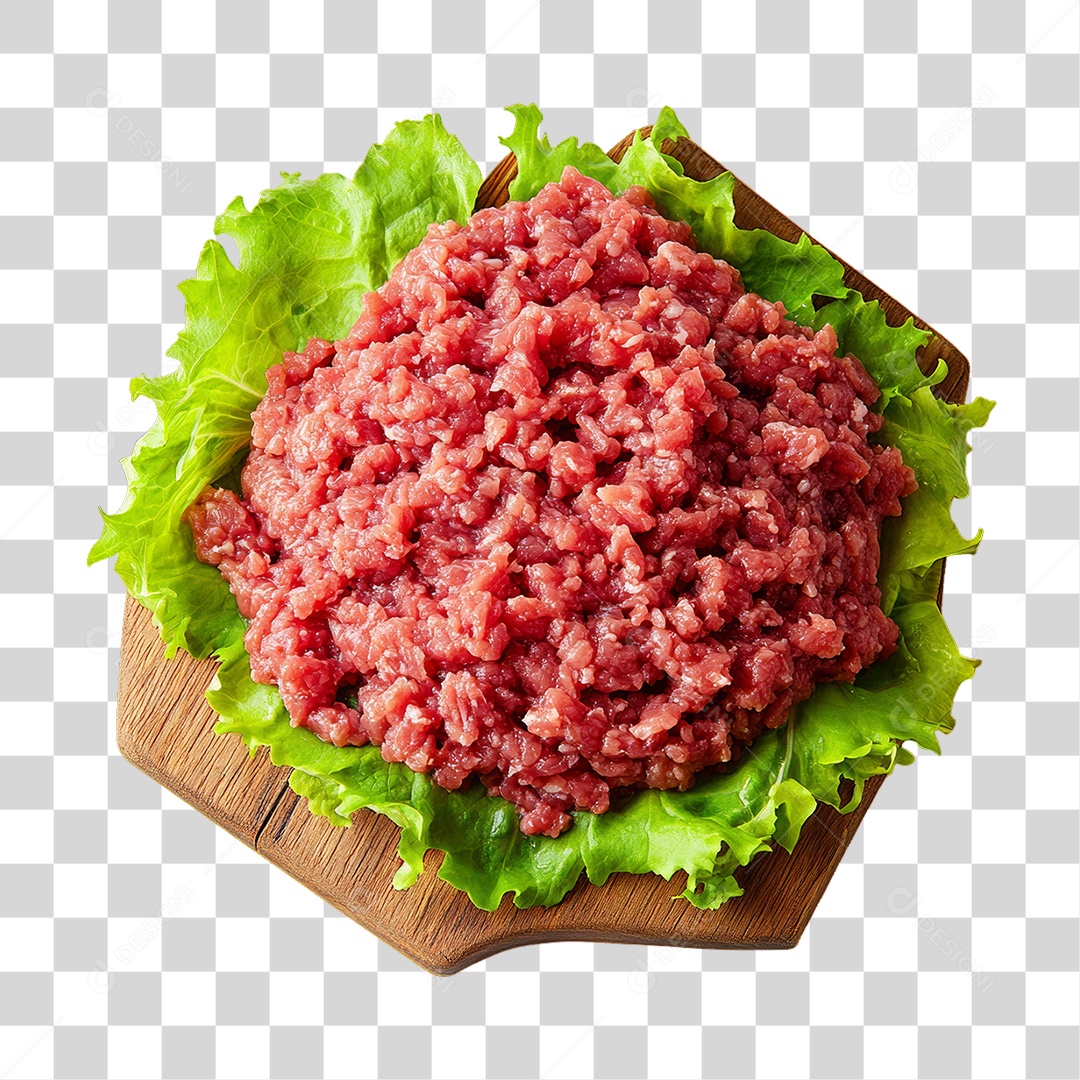 Carne Moída em Tábua de Madeira PNG Transparente