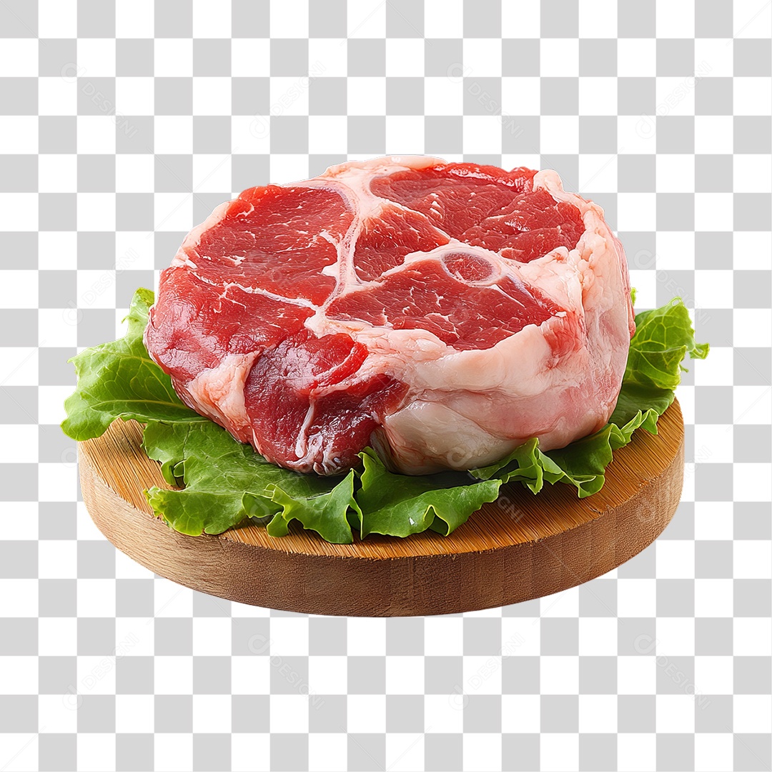 Cortes de Carne em Tábua de Madeira PNG Transparente