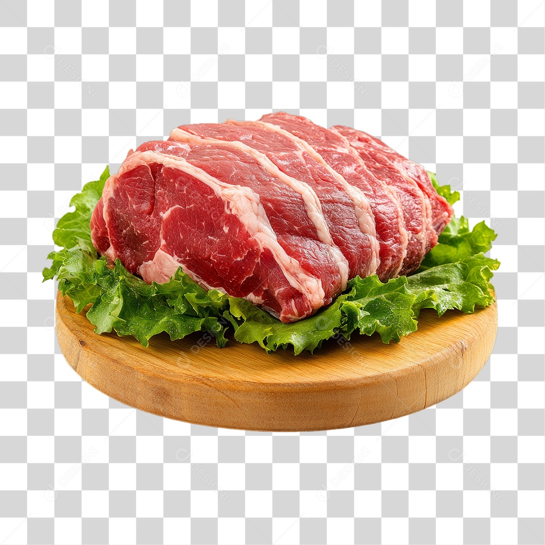 Cortes de Carne em Tábua de Madeira PNG Transparente