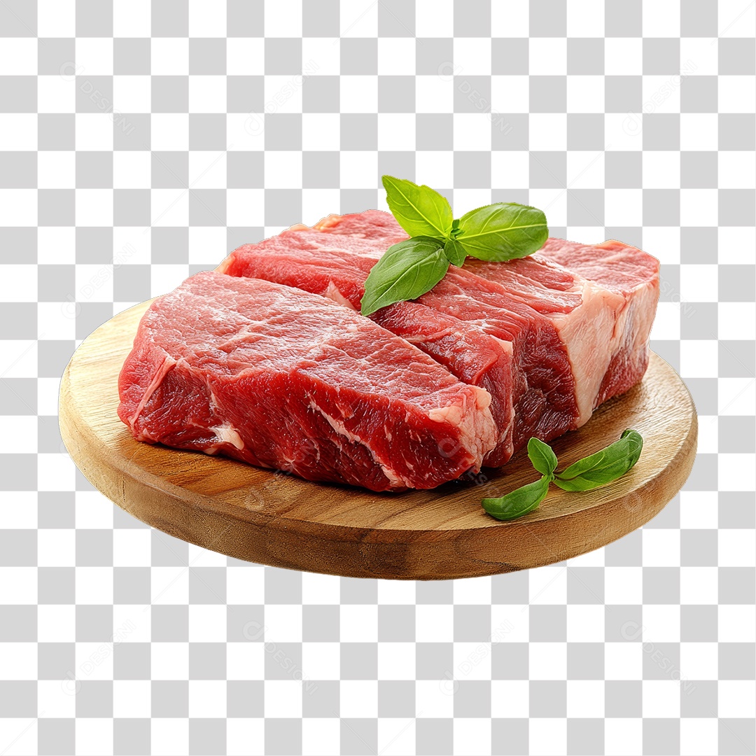 Cortes de Carne em Tábua de Madeira PNG Transparente