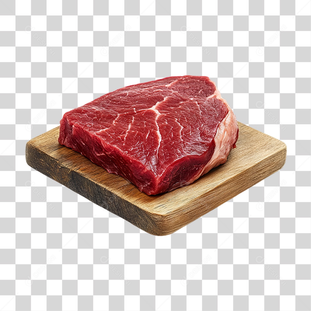 Cortes de Carne em Tábua de Madeira PNG Transparente