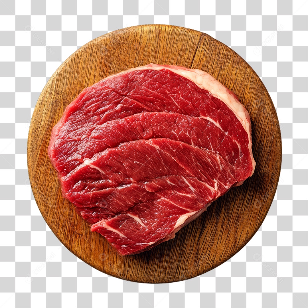 Cortes de Carne em Tábua de Madeira PNG Transparente