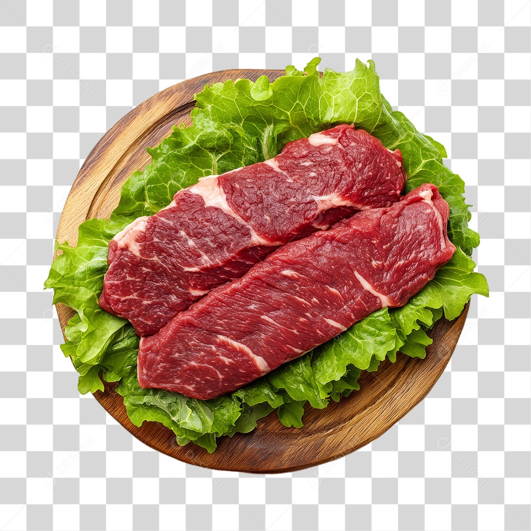 Cortes de Carne em Tábua de Madeira PNG Transparente