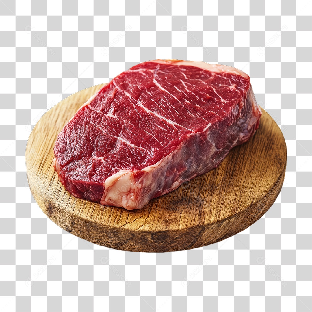 Cortes de Carne em Tábua de Madeira PNG Transparente