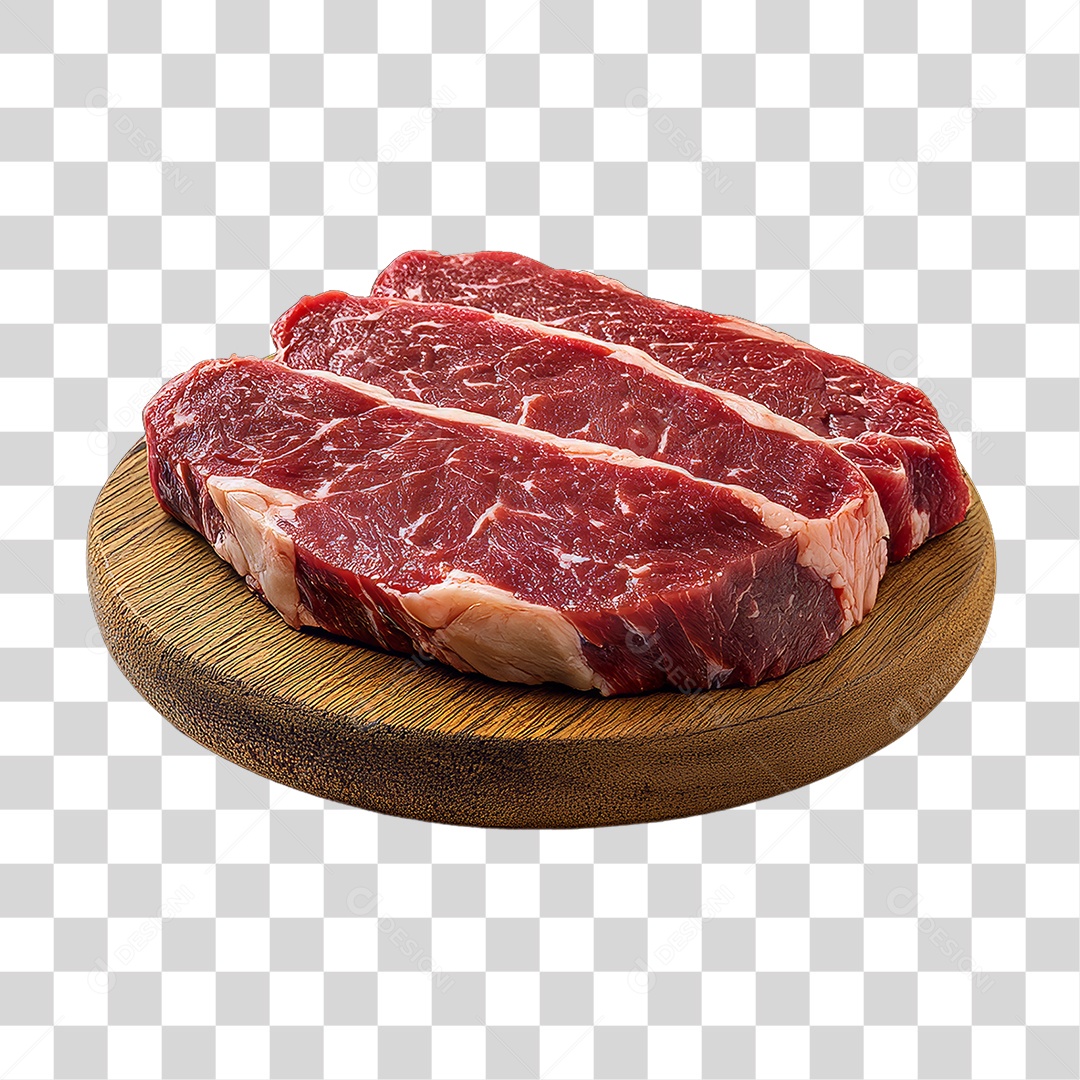 Cortes de Carne em Tábua de Madeira PNG Transparente