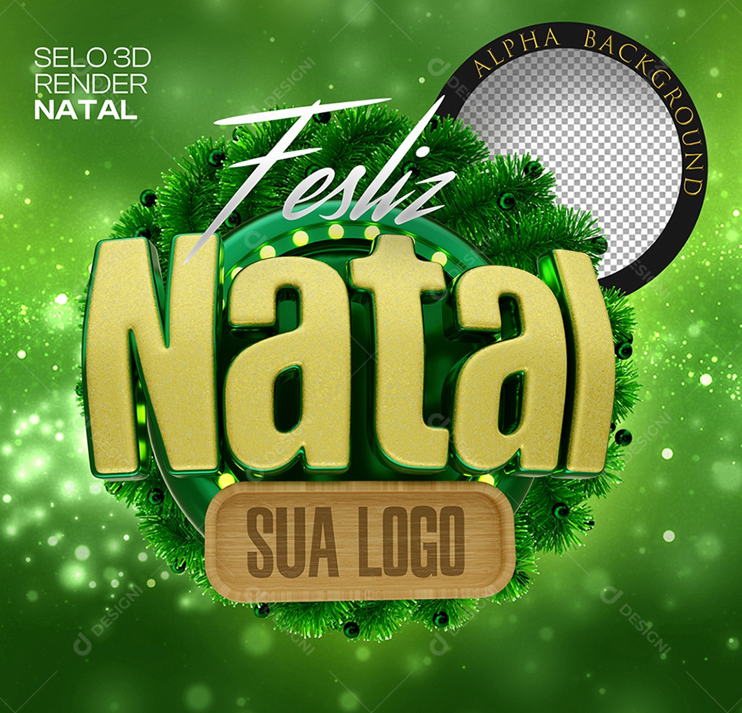 Selo 3D Natal Para Composição PSD