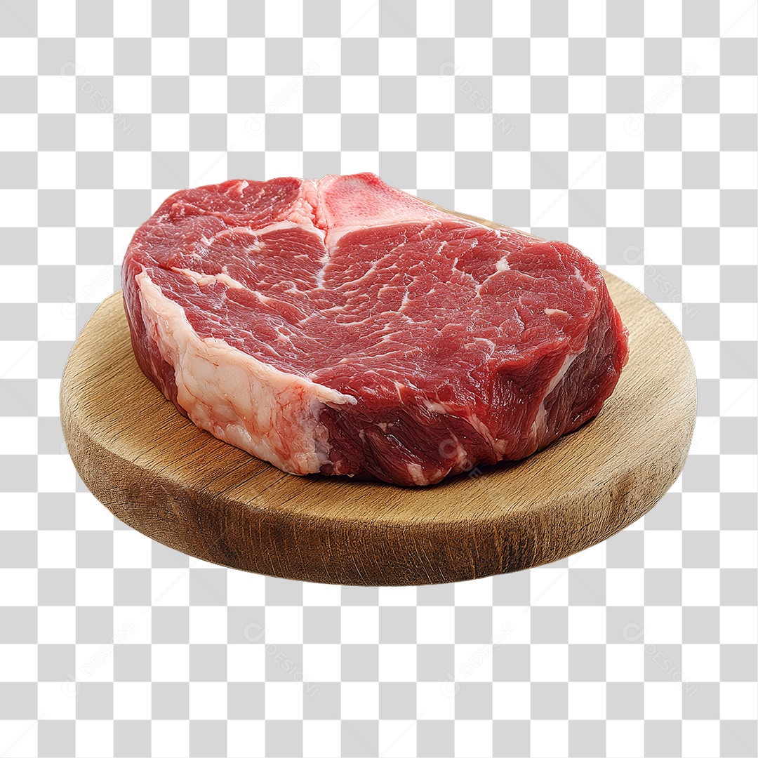 Cortes de Carne em Tábua de Madeira PNG Transparente