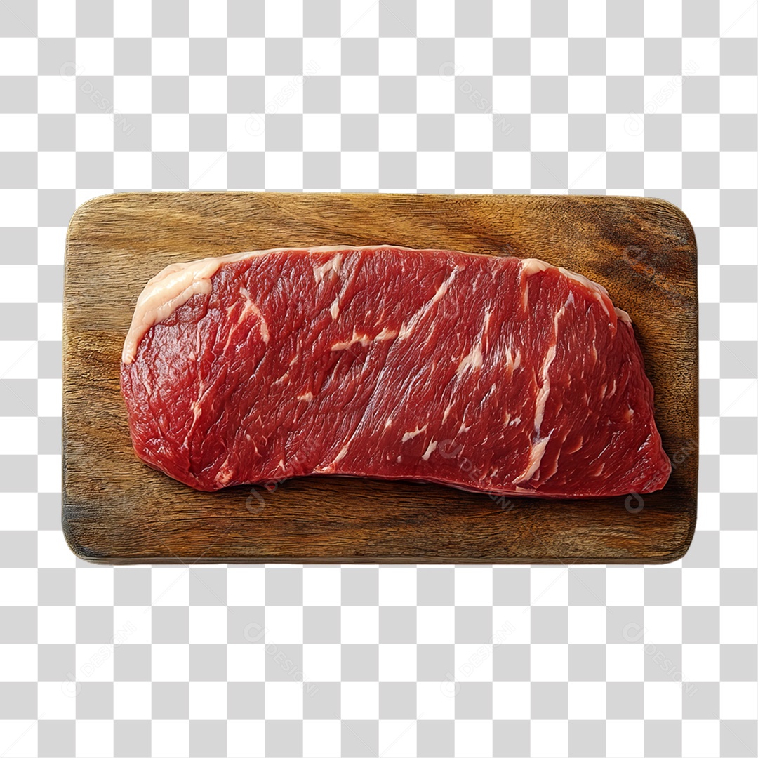 Cortes de Carne em Tábua de Madeira PNG Transparente