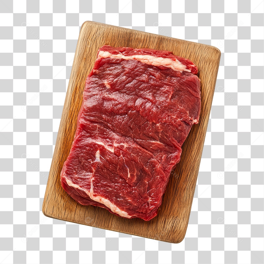 Cortes de Carne em Tábua de Madeira PNG Transparente