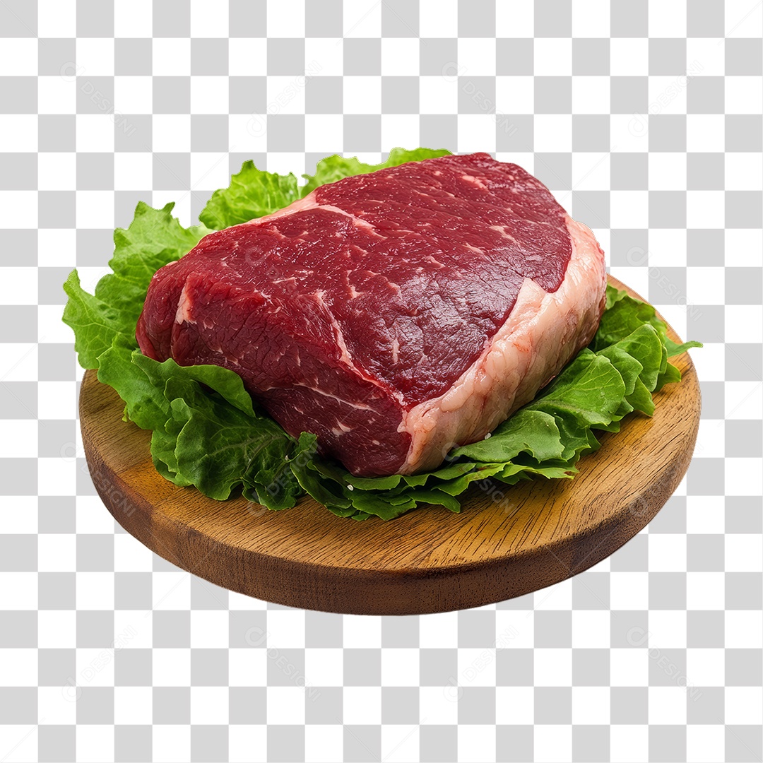 Cortes de Carne em Tábua de Madeira PNG Transparente
