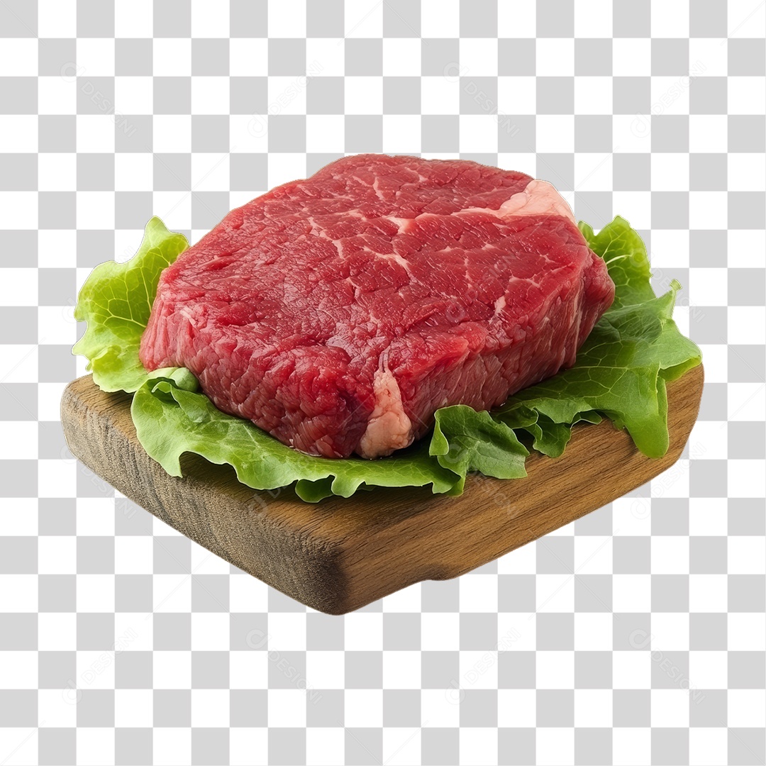 Cortes de Carne em Tábua de Madeira PNG Transparente