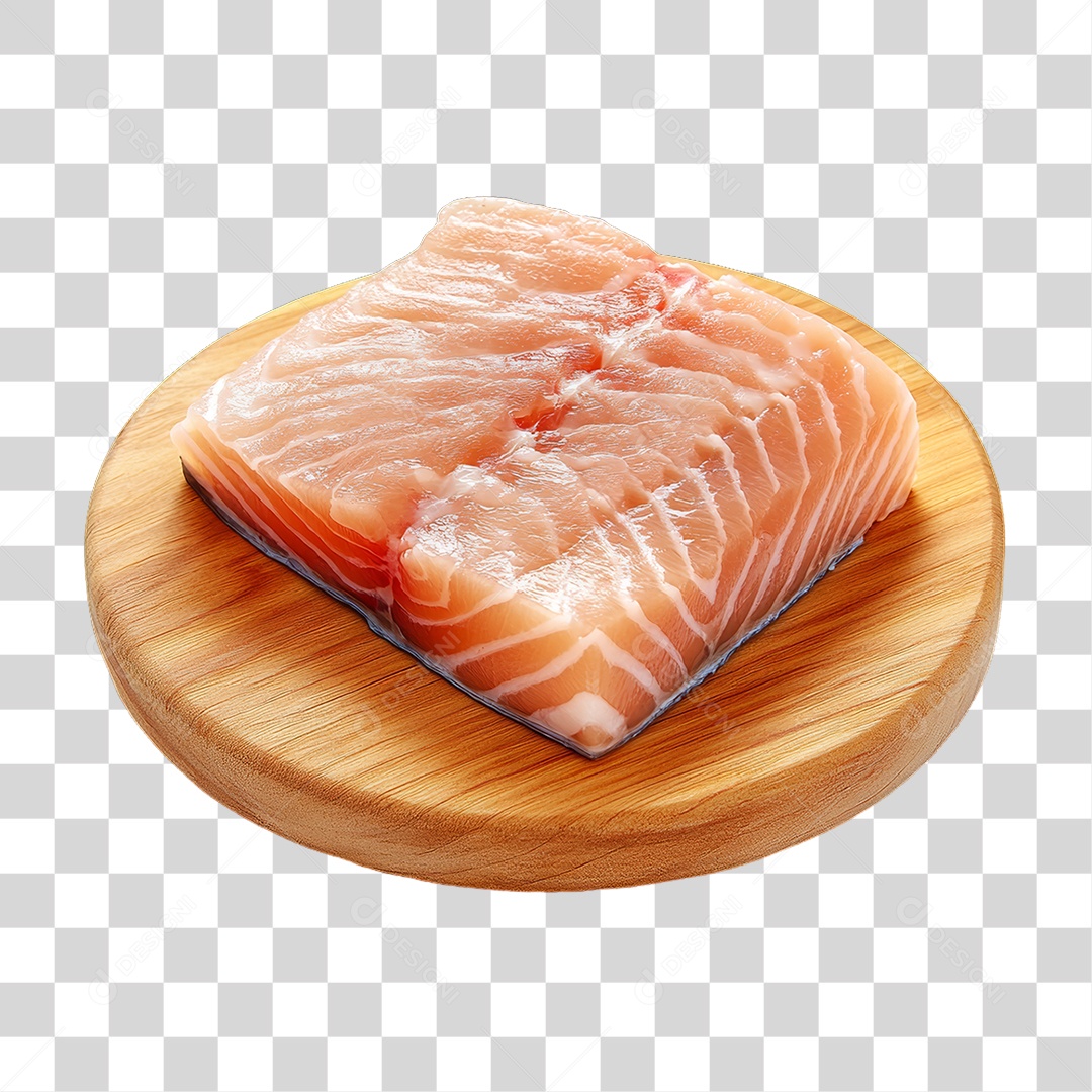 Corte de Peixes em Tábua de Madeira PNG Transparente